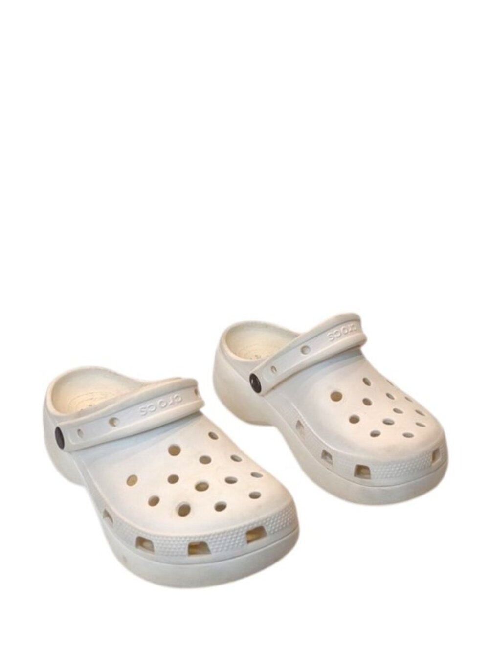CROCS Classic White Slip-On Clogs with Heel Strap